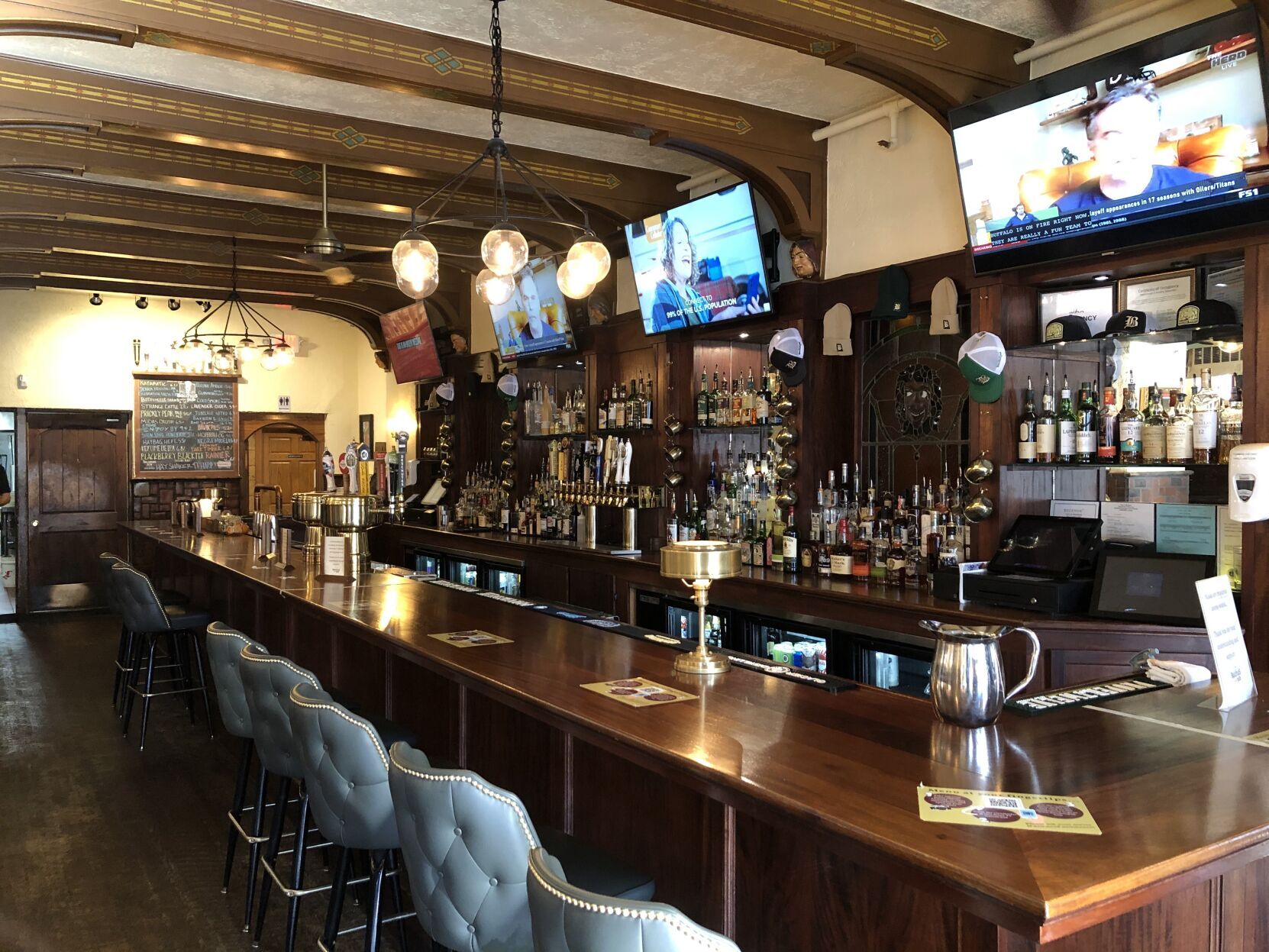 Indoor bar at Bacchus Pub.